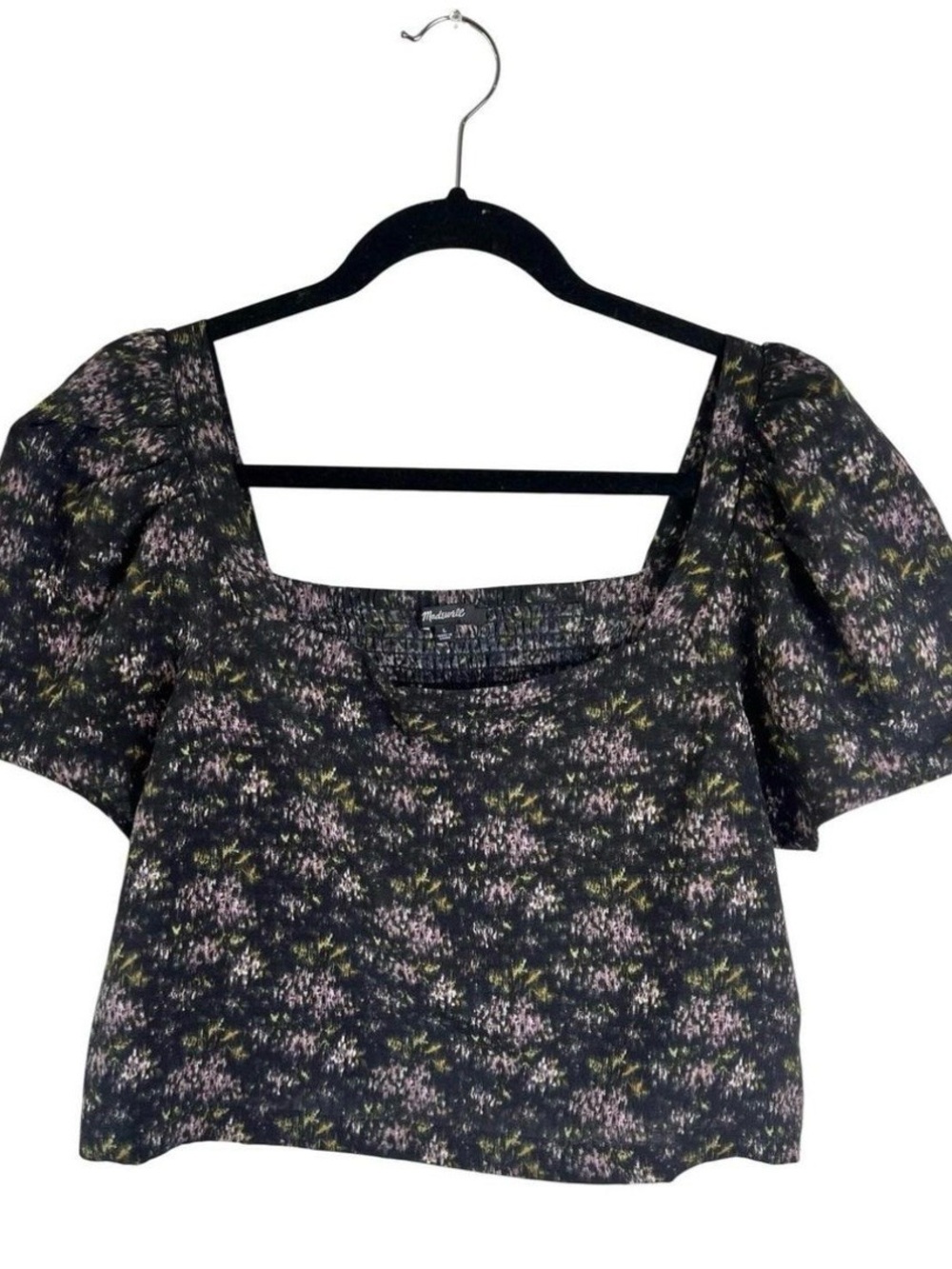 Madewell Hopewell Puff Sleeve Cropped Top Size S